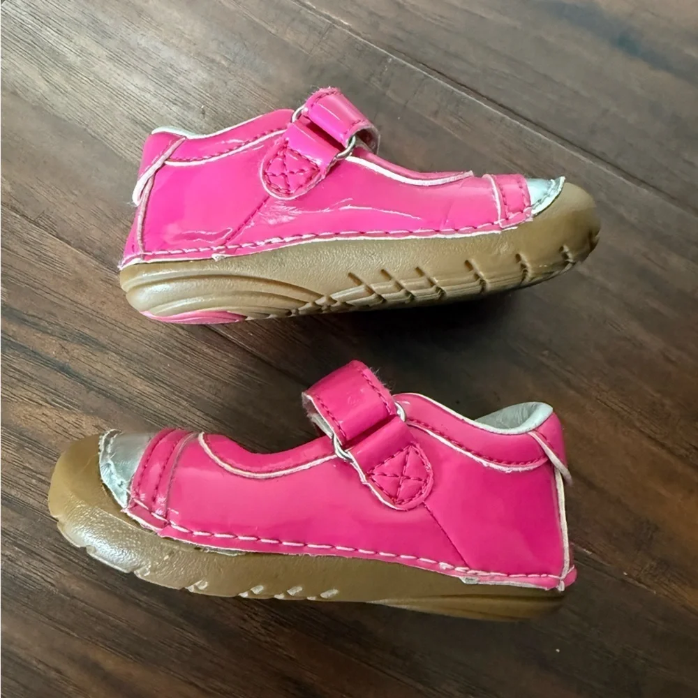 Stride Rite Soft Motion Buttercup Pink Patent Leather Mary Jane Shoes-Size 4.5